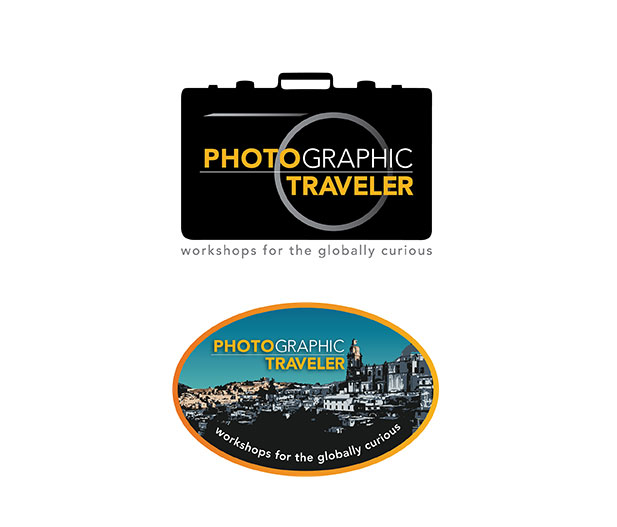 This is an image of the new brand identity for Photographic Traveler. The focus of this new company is to offer photographic workshops located at unique travel destinations. The logo combines the silo of a camera body with a suitcase, bringing together both travel and photography. The luggage label is a souvenir of the destination with the goal to collect all destination luggage labels.